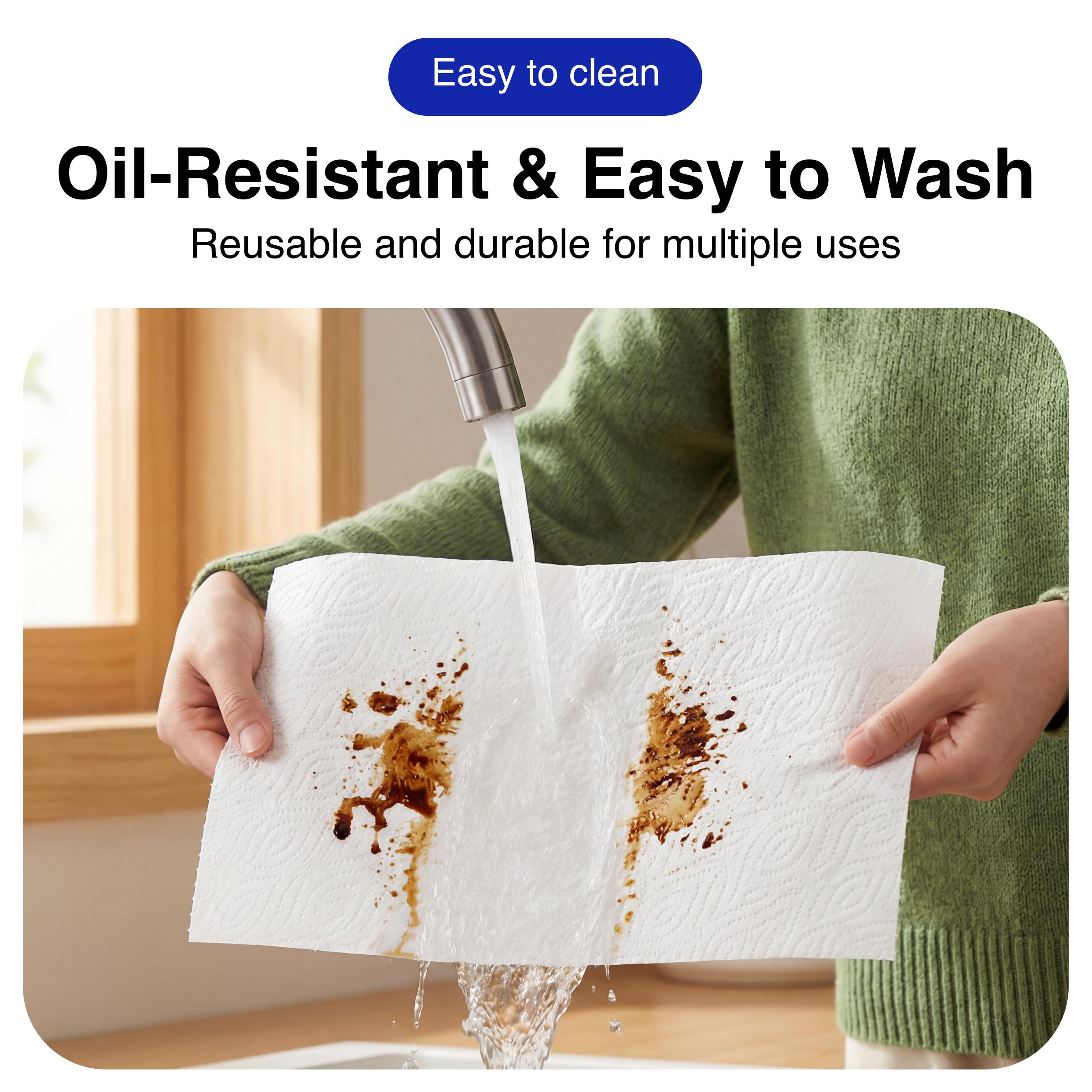 Vinda Hanging Kitchen Paper Towels with free hook -Quick Grab, Fully Protected, Saves Space| Ultra Water& Heavy Oil Absorbent Wipes, Washable & Extra Strong When Wet  2-Ply, 180Sheets/bag,  100% Virgin Pulp, Food Safe - TikTok Must-Have for Kitchens