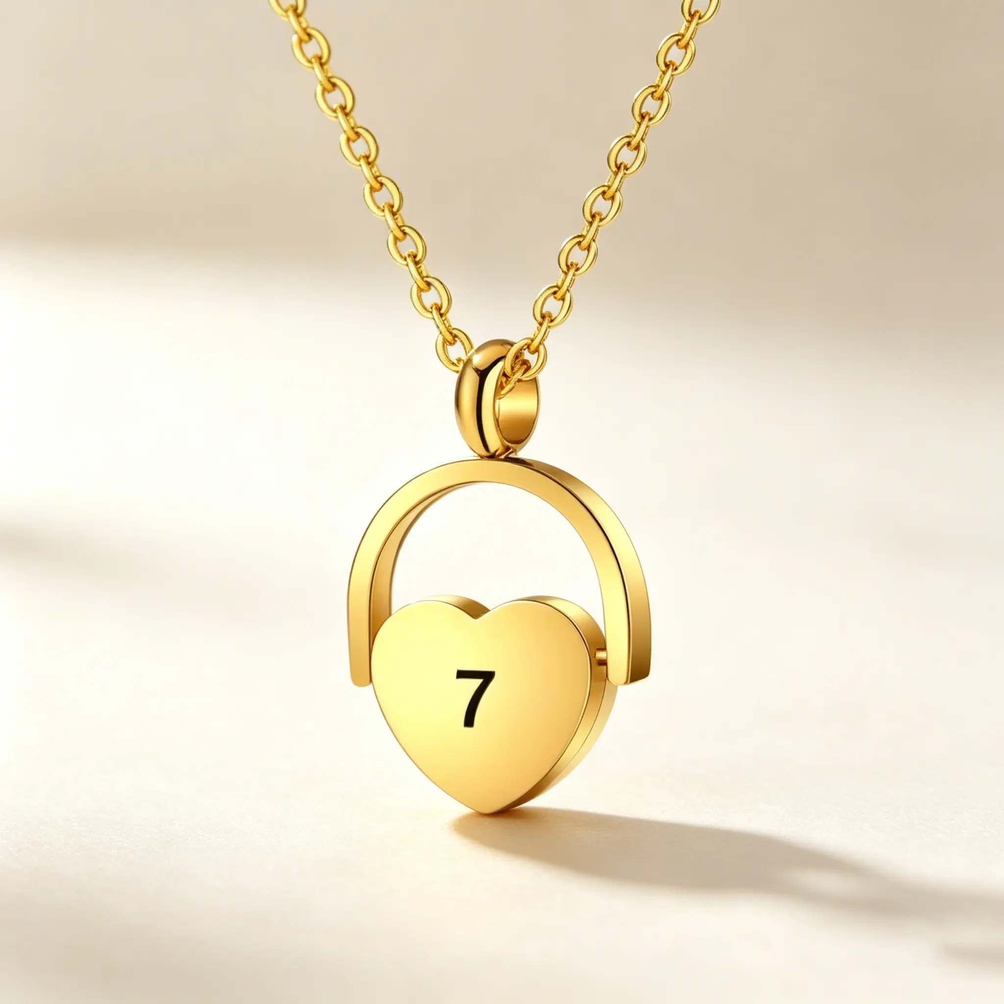 Personalized Spinnable Heart Lock Necklace Custom Double Sided Engraved Lucky Number Initial Pendant  Jewelry Gift For Women Couple Best Friend Valentine Birthday
