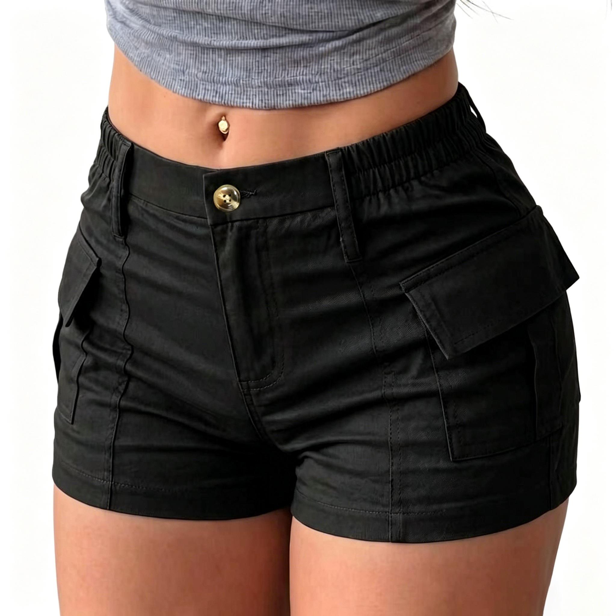 Pack of 3, new summer women’s cargo shorts—two-pocket trousers with multiple pockets on both sides and a button waist; stylish, youthful, and highly versatile. Pack of 3, new summer women’s cargo shorts—two-pocket trousers with multiple pockets on both sides and a button waist; stylish, youthful, and highly versatile.