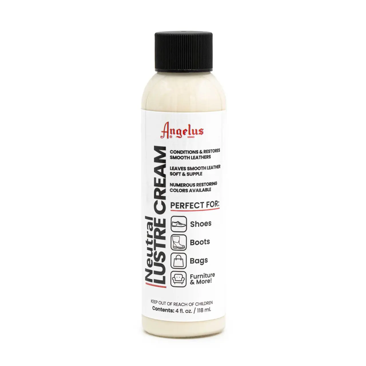 Angelus Neutral Lustre Cream - Conditions and Restores Smooth Leather (4 fl oz)