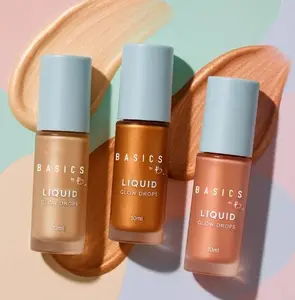 Basics By B Liquid Glow Drops – Radiant Highlighting Drops with Wand Applicator, Marbella • Tulum • Miami Shades for Effortless Glow