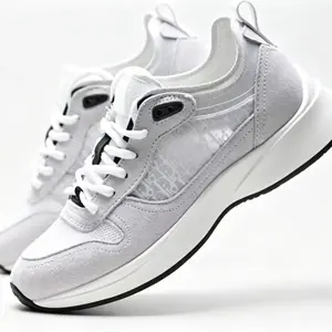 Men's White Retro Patchwork Running Sneakers, Breathable Patterned Mesh Suede LaceUp Casual Shoes, NonSlip Cushioned Platform Trainers,