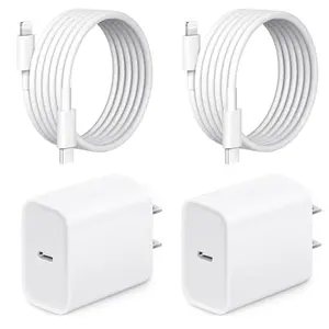 10-Foot Fast Charger, Dual TypeC-PD Charger Block + 10-Foot Lightning Cable, Compatible with 14/Pro/Pro Max/Plus/13/12/11/XS/XR/X/S