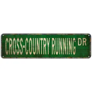 Vintage Decor Wall Signs Cross-country Running Cross-country Running Sign CC Running Street Sign City Country Road Wall Gift Street Sign Tin Sign 4x16 Incheses