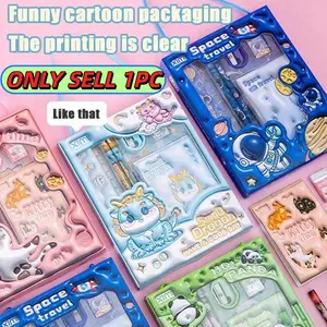 3D Cartoon Stationery Set for Kids, Includes Pencil, Eraser, Ruler, Perfect Gift for Day, Graduation, Office Use, Study Supplies