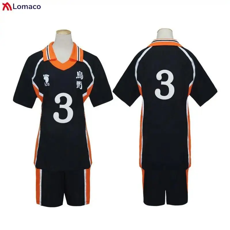 Anime Haikyu Karasuno High School Volleyball Jersey, Shoyo Hinata-Kageyama Tobio Team Uniform Cosplay Suit, Accessories, Costume, Sportswear, No.10, Volleyball Sport, Cartoon Character