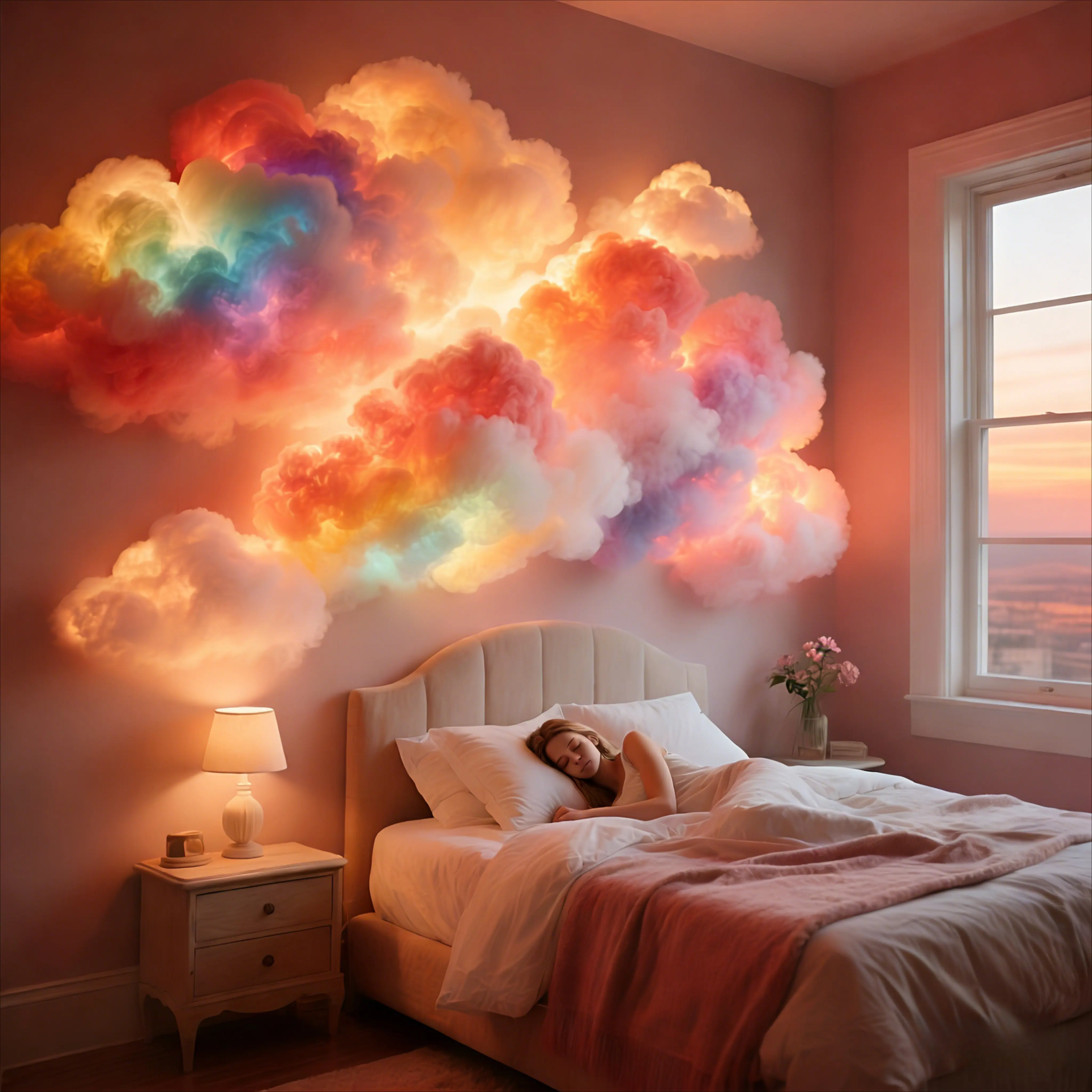 DIY Kit Contemporary Irregular Form Cloud Shape RGB LED Plastic Cloud Light - USB Powered Color-Changing Ambient Lamp for Bedroom, Party Decor, Yes, None