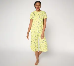 AnyBody Petite Lush Jersey Long Sleeve Top and Capri Set