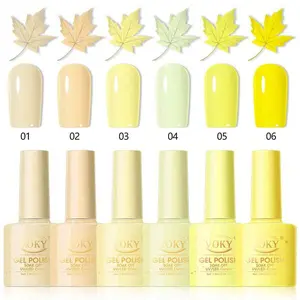VOKY 6 Pack Yellow Gel Nail Polish Set #01-06 - Cheerful Yellow Collection, Spring Summer Bright Colors, UV LED Soak Off Sunny Nail Art Kit, 5-Free Long Lasting High Gloss