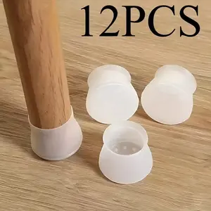 12pcs Chair Leg Protectors, Silicone Thick Anti-Slip Silent Feet Pads, Scratch-Resistant Furniture Foot Covers, Durable Noise Reduction, Suitable for Wood and Tile Floors