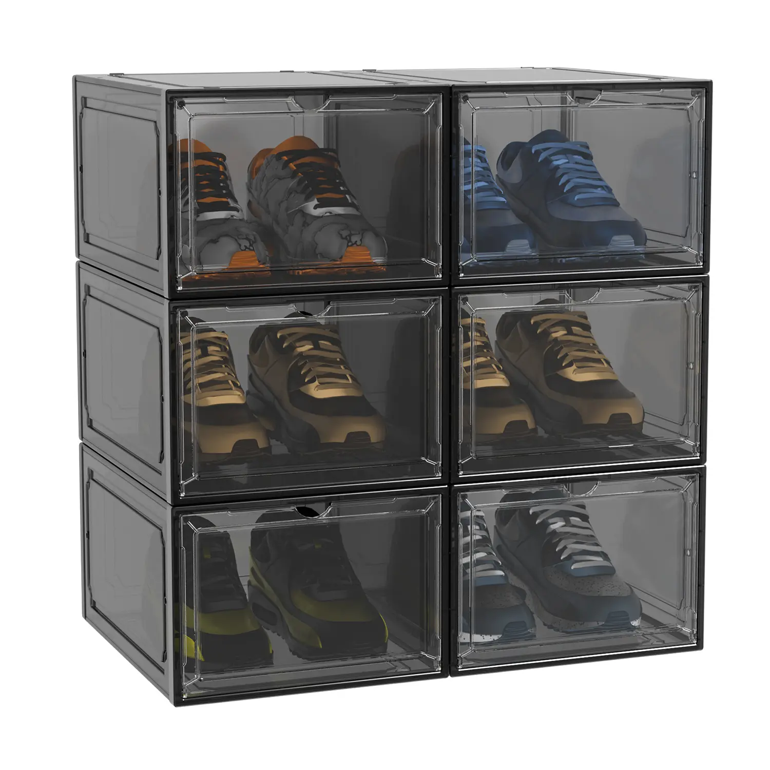 6Pcs-Front Transparent Grey