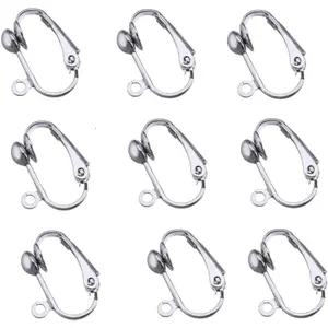 HLLMX 20 count Clip- Earring Converter with Easy Open Loop  Earring Clip  Backs  Components Findings for DIY Earring and Turn Any Studs or Pierced into Clip  ()