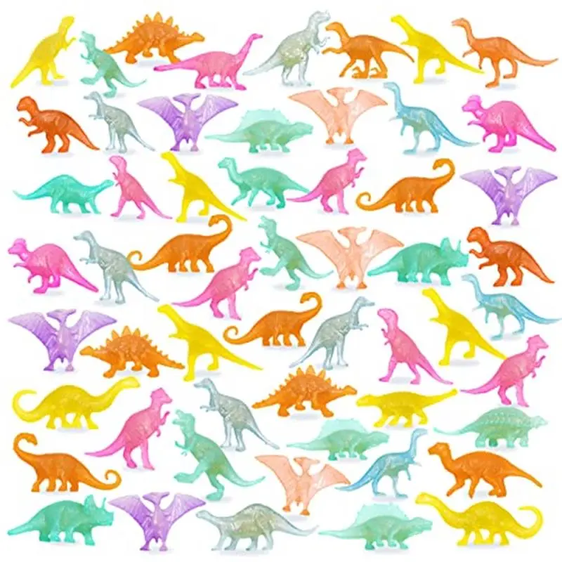 78pcs Glow in the Dark Dinosaur Toys Set, Mini Plastic Realistic Dinosaur Figures Glow Toys for Kids Goody Bag Stuffers, Dinosaurs Theme Party Favors Supplies