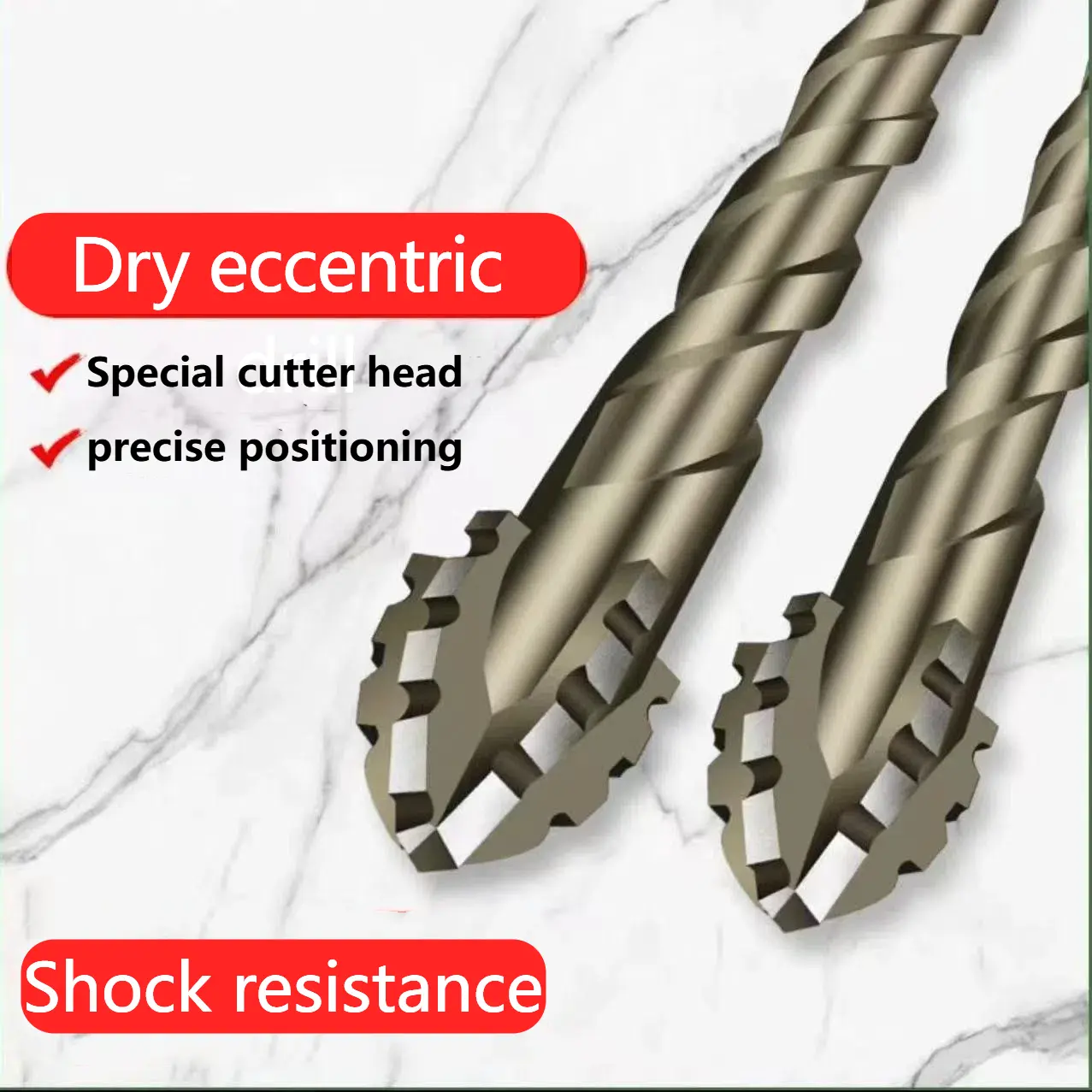 4-pack new upgraded version of four-sided sawtooth eccentric drill dry full tile ceramic glass marble concrete stainless steel-1