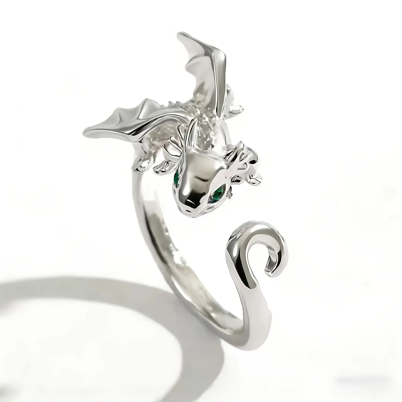 Flying Dragon Animal Shaped Ring - Cute Style Adjustable Fitted Ring, Open Design, Fashion Minimalist Cool Daily Wear for Men and Women, Cute Style Rings, Animal Shaped Rings