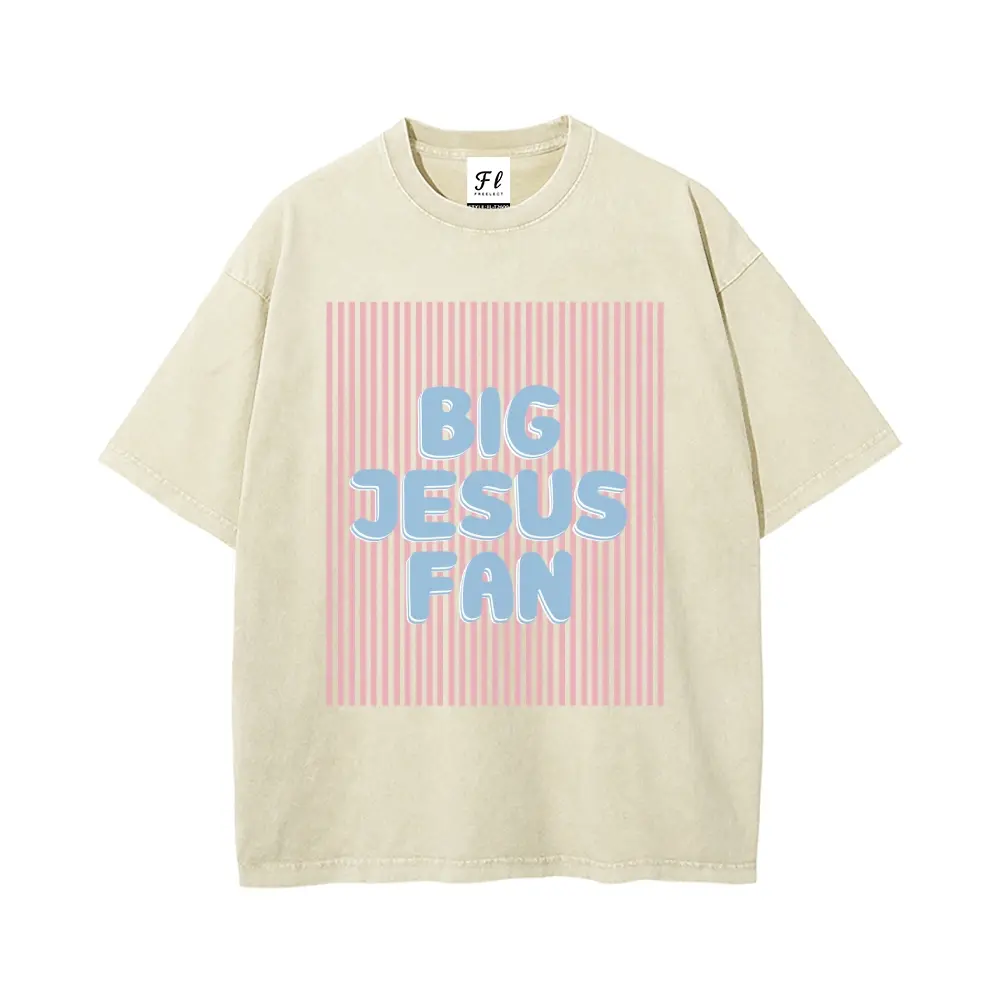 Unisex Big Jesus Fan Washed T-Shirt Unisex Casual Oversized Faith Unisex Big Jesus Fan Washed T-Shirt Unisex Casual Oversized Faith
