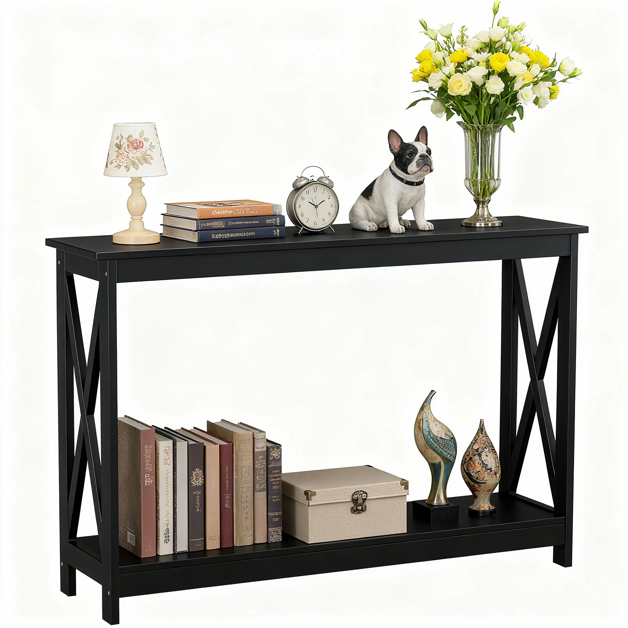 Segawe Modern Console Table - Sturdy MDF & Metal Design, Easy Assembly Modern Accent Table for Entryway, Living Room, Entryway Table