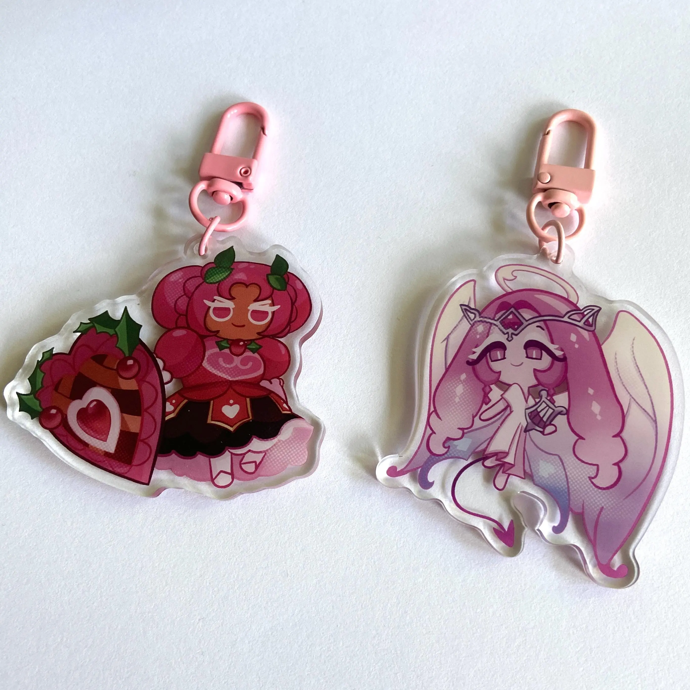 Cookie Run Acrylic Keychains - Hollyberry & Eternal Sugar! CRK Cute, Durable, And Perfect For Bags, Keys, Or Gifts. Great For Daily Use Or As Thoughtful Little Gifts For Your Friends And Yourself.