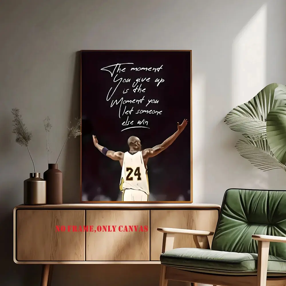 1PC, inspiring basketball sports canvas art poster, waterproof wall decoration, decoration items, suitable for living room, bedroom, office, bar, room decoration, wall art, canvas printing, unframed art print, frameless, Living Room Decorations
