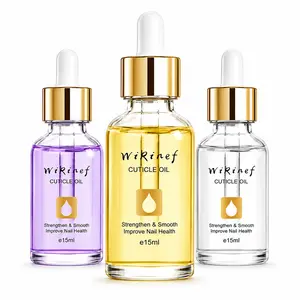Three Bottle Cuticle Oil Set Three Scent Variants Citrus Lavender Botanical With Built In Glass Dropper 15 Ml Each For Fingernail Home Salon Daily Nail Cuticle Moisturizing Care Supplies