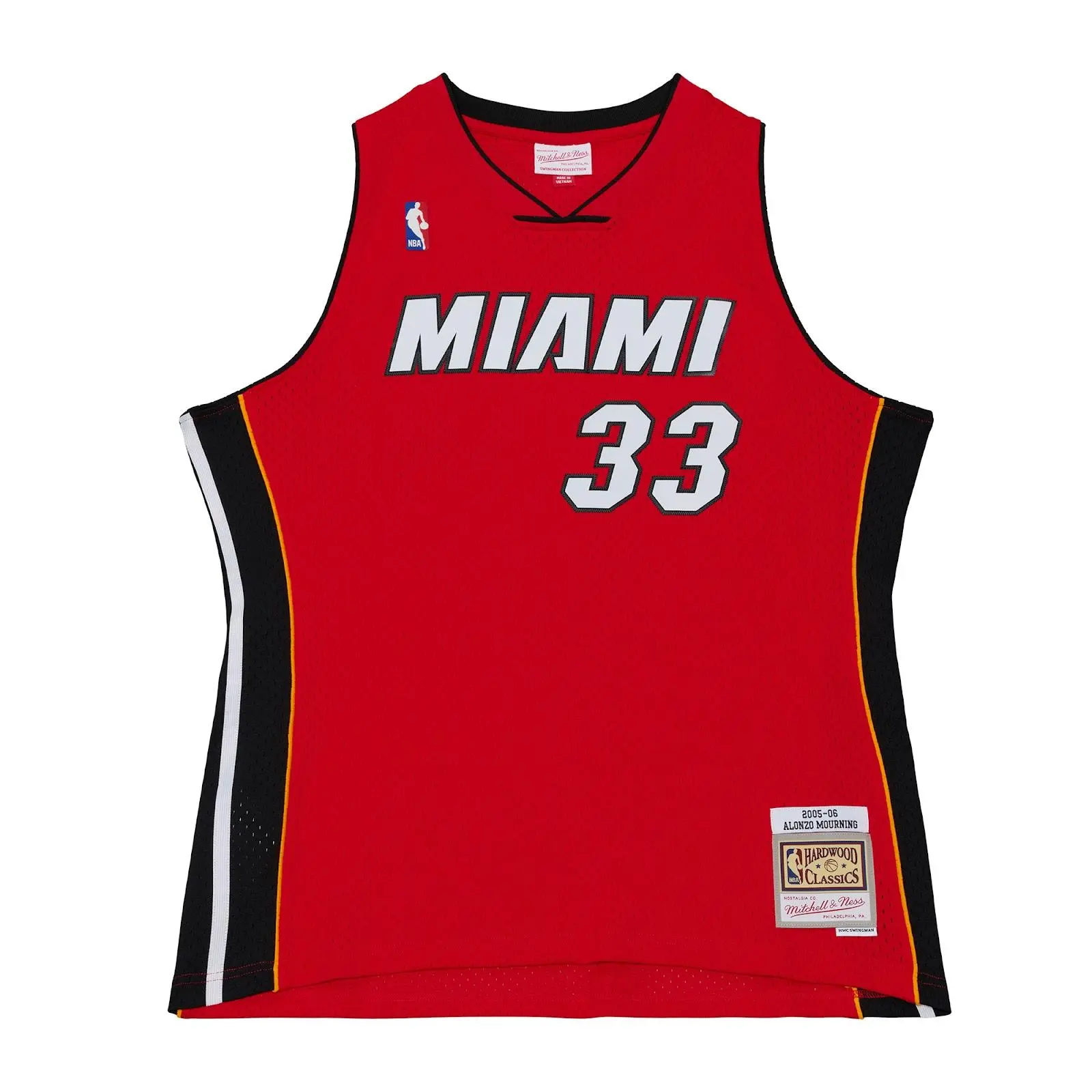 Alonzo Mourning Miami Heat 2005-06 Red Swingman Jersey NBA Throwback Basketball Hardwood Classics Fan Gear Mitchell & Ness