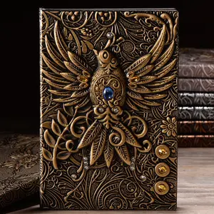 ✨Mythical Phoenix Embossed Journal | Diamond-Encrusted Vintage PU Leather Notebook Perfect