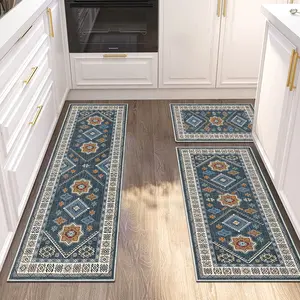 Boho Kitchen Runner Rug Sets 3 Piece Geometric Farmhouse 20x32inch+20x48inch+20x59inch Non Slip Washable Mat for Kitchen Living Room Entryway Laundry Room