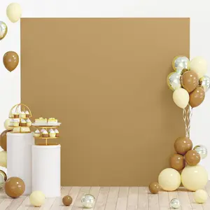Square Arch Stand Cover 6.6x6.6FT Brown Wedding Arch Backdrop Cover Arch Wall Backdrop Covers Spandex Arch Covers for Square Frame Tan Arched Fabric Cover for Birthday Anniversary Arbor Decor
