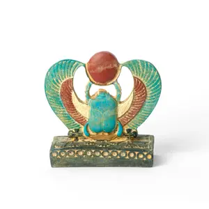 Winged Scarab Double-Sided Statue - Made in Egypt - Egyptian God Decor Hand