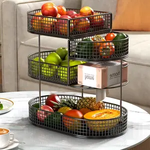Fruit Basket, Metal Fruit Storage Rack, Fruit & Vegetable Storage Basket, Kitchen Countertop Fruit Organizer, Kitchen Cabinet Organizers, Snack Storage Rack for Home Living Room
