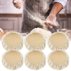6Pcs Sourdough Starter Jar Covers 7.6cm to 10.1cm Elastic Cloth Sourdough Fermentation Jar Lid Reusable Compact Jar Cover Breathable Multipurpose Cloth Jar Lid for Glass Jar