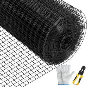 fathersdaygift VEVOR Hardware Cloth, 36x 50' 1x1 Mesh Size, Galvanized Steel Vinyl Coated 16 Gauge Chicken Wire Fencing with A Cutting Plier A Pair of Fabric Gloves, for Garden Fencing Pet Enclosures,