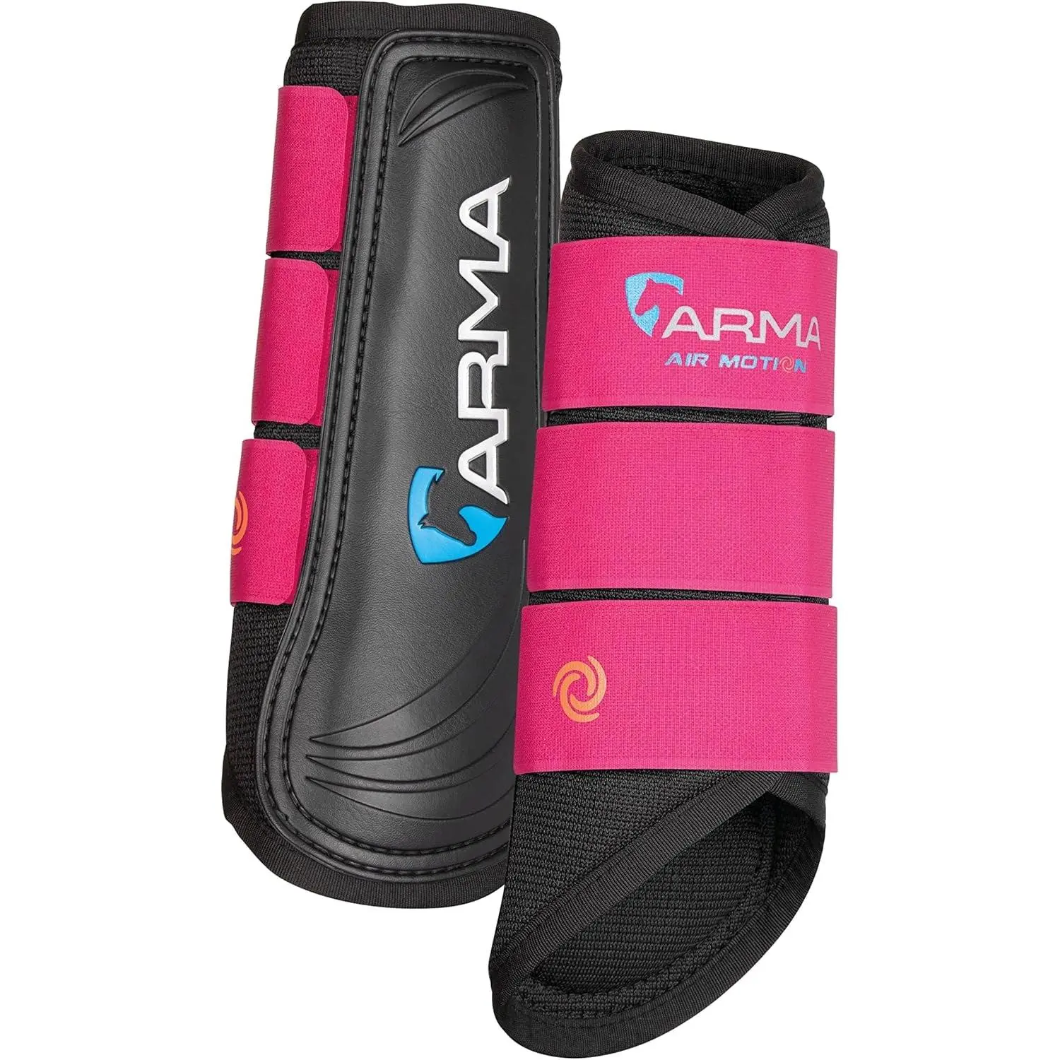 Shires ARMA Air Motion Brushing Boots - Breathable 3D Mesh Shock Absorbent Horse Leg Protection Black Cherry / Cob