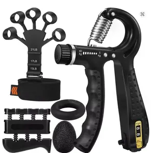 Grip Strength Trainer with Hand Grip Strengthener Finger Exerciser Hand Extension Exerciser and Forearm Workout Ring for Muscle Building Compact Design