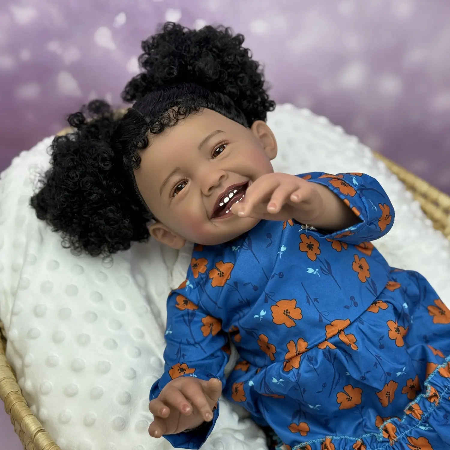 GUESSBELLY 60 CM 24 Inch Reborn Toddler Smiling Baby Doll Toy For Girl Cloth Body Vinyl Limbs Doll Princess Toddler Play House Toy Gift
