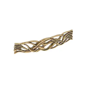 Antique Brass Braided Cabinet Pull & Knob Set – Rustic Art Nouveau Style