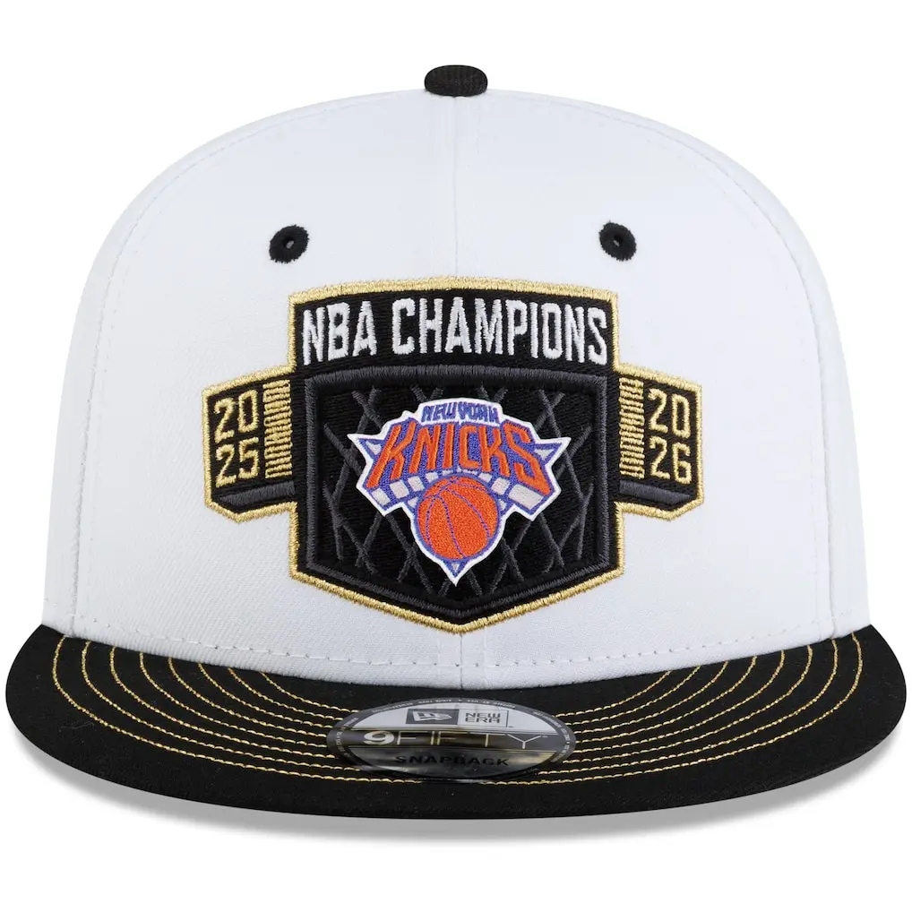 2026 New York Knicks NBA Champions Snapback Hat – Premium White & Black Embroidered Basketball Cap, Adjustable Flat Brim Streetwear Fan Gift
