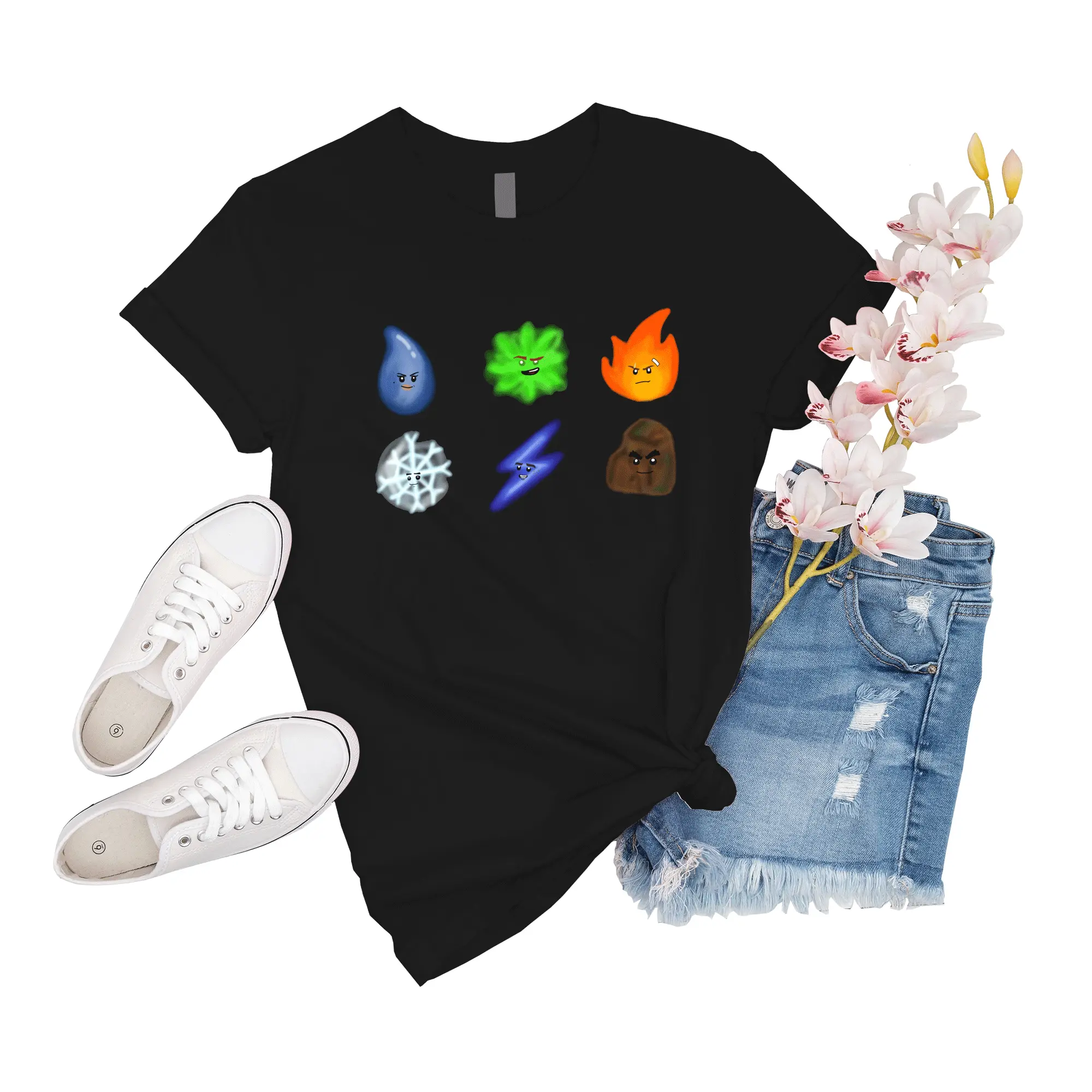 T-Shirt Ninjago Elements Sleeve Friend Unisex Shirt Short Boy Big Women Shirts Girl Gift For Men Novelty Event
