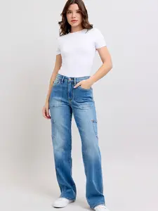 MONICA JUDY BLUE HIGH WAIST STRAIGHT JEAN