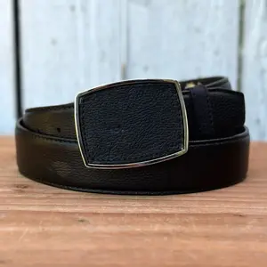 Black “Bravo” Leather Belt for Men with Metal Buckle | Made in Mexico