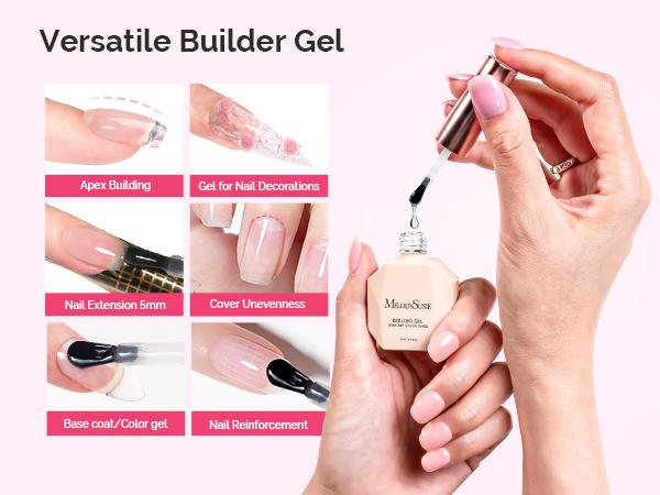 MelodySusie Gel Nail Polish Kit with UV Light P-ART06F- Popular Color Jelly Gel with Builder and Baser &Glossy Top Coat Soak Off Includes Nail Art Tools Nail Art Gift for Women & Girls Starter Kit