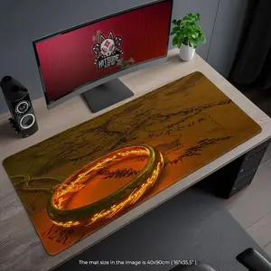 Lord of the Rings Middle-Earth Map Mouse Pad - One Ring Gaming Desk Mat, Large Fantasy Desk Pad, LOTR Fan Gift