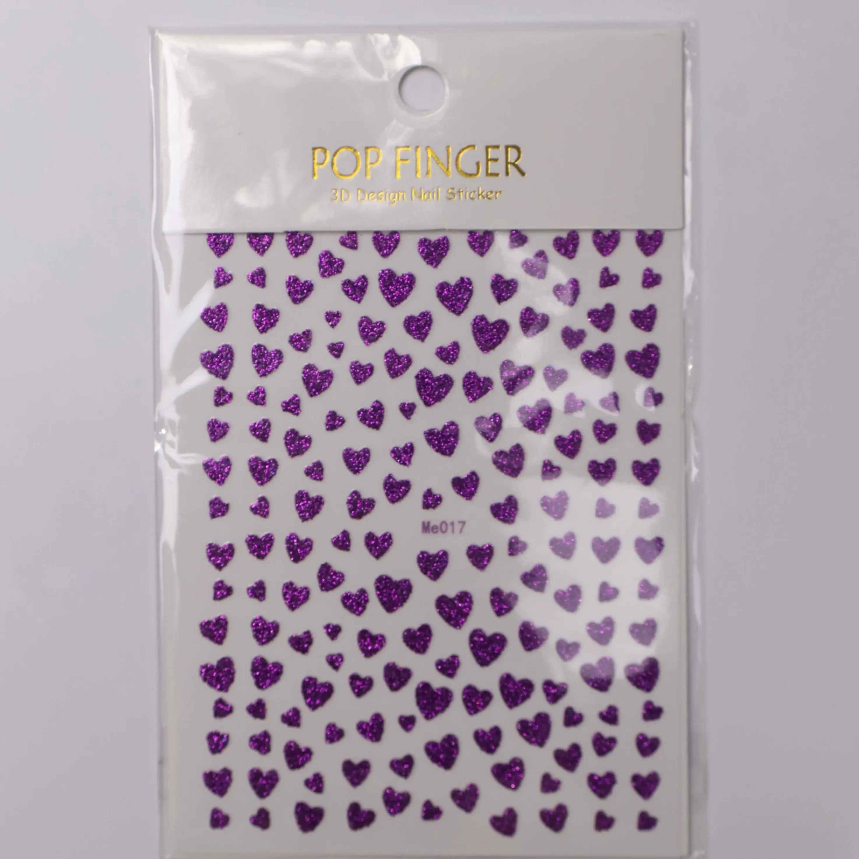 Purple Heart Glitter Stickers
