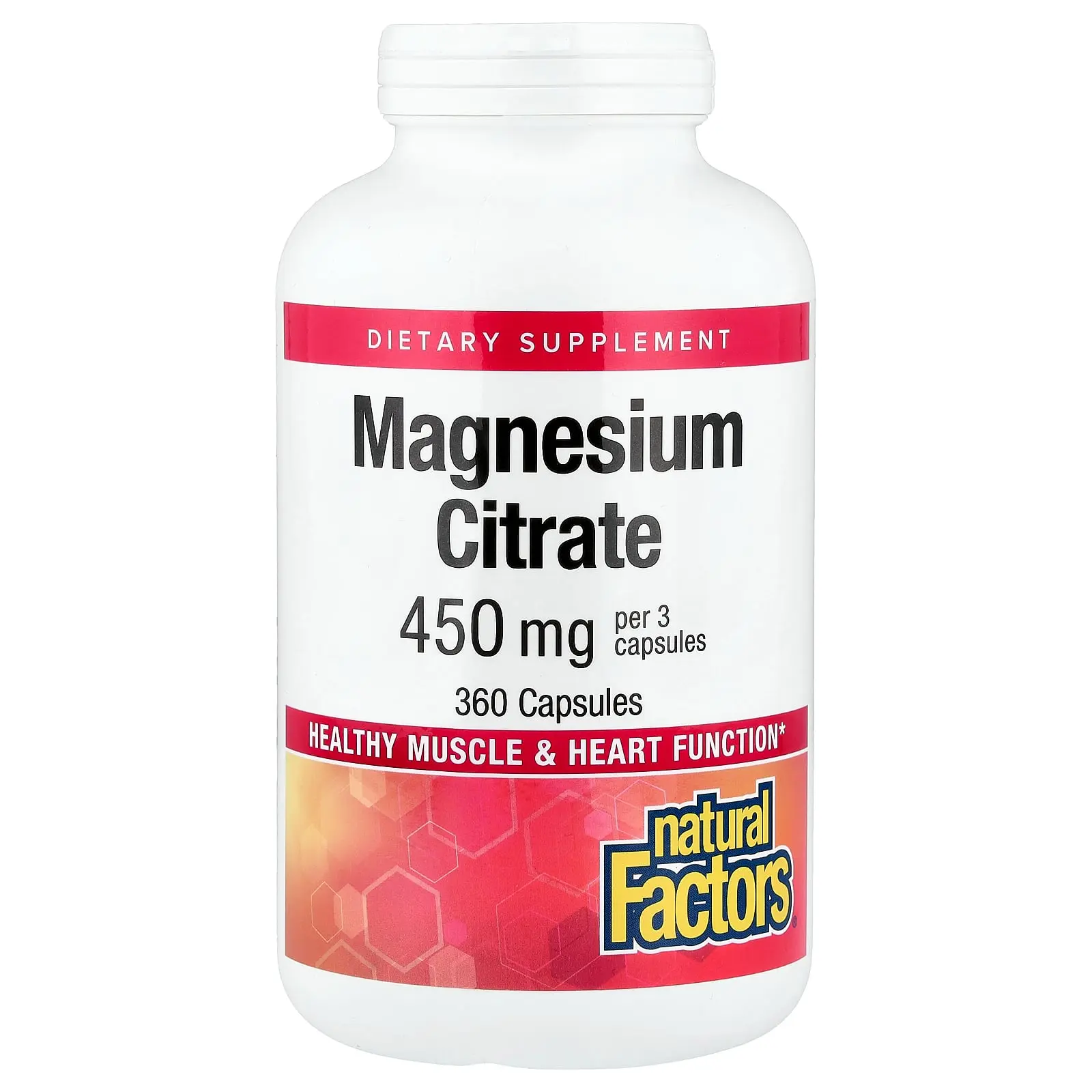Natural Factors Magnesium Citrate, 360 Capsules (150 mg per Capsule)