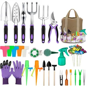 83-piece Garden Tool Set, Includes Succulent Plant Tools, Heavy-duty Aluminum Gardening Tools, Non-slip Ergonomic Handle, Durable Storage Tote Bag, Gift for Men and Women