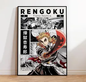 Rengoku Demon Slayer Anime Poster Print, Gift For Demon Slayer Fan, Gift for Anime Fan, Home Wall Decor, Manga Print
