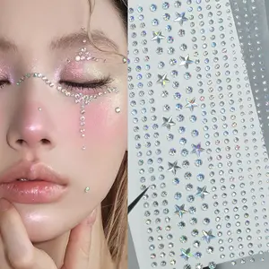 Rhinestone Stickers, Shimmering Acrylic Face Decoration Sticker, Face Decoration Sticker for Party, Stage Performance, Festive and Holiday Decoration