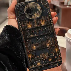 Book Pattern Phone Case, Creative Anti-drop Phone Protective Cover, Phone Accessory Compatible with iPhone 11 12 13 14 15 16 Pro Max
