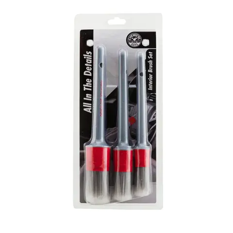 Chemical Guys 3-Pack Durable Automotive Interior Detailing Brushes, Car Detailing Tools, Precision Wash Accessories for Cleaning Tight Spaces