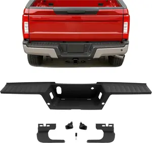 Rear Bumper Step Pad Compatible with 2017-2022 Ford F-250 F-350 F-450 Super Duty w/Sensor Holes Bumper Top Step Pad Molding Trim Replace for HC3Z17B807BE HC3Z17B807B FO1191147 FO1191148 Plastic